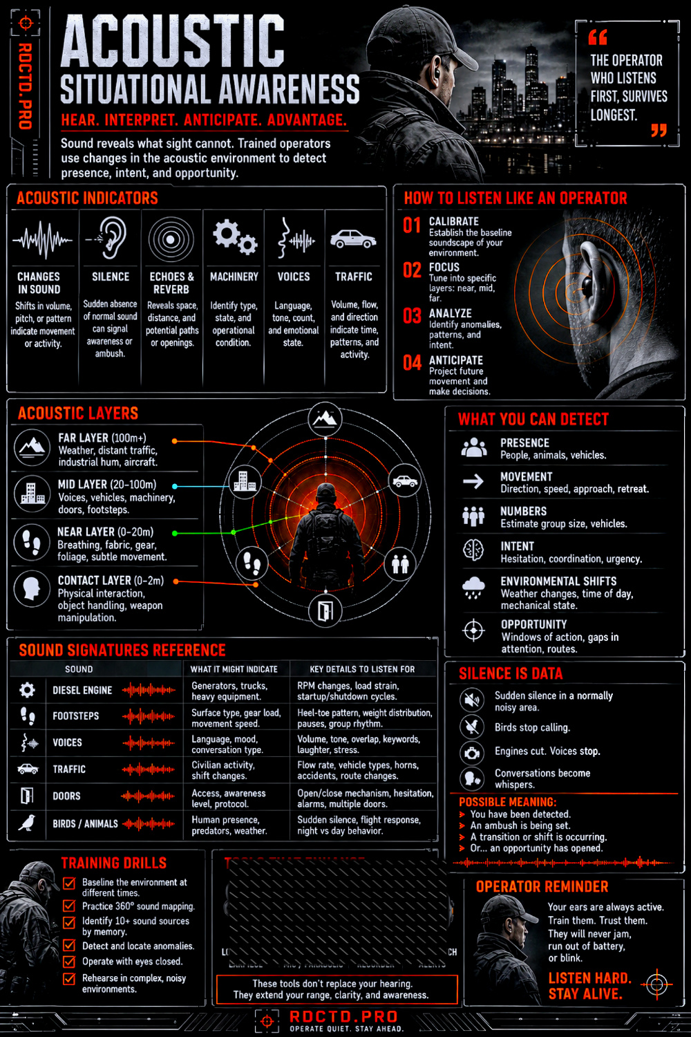 Acoustic Situational Awareness Infographic PDF | RDCTD Tradecraft