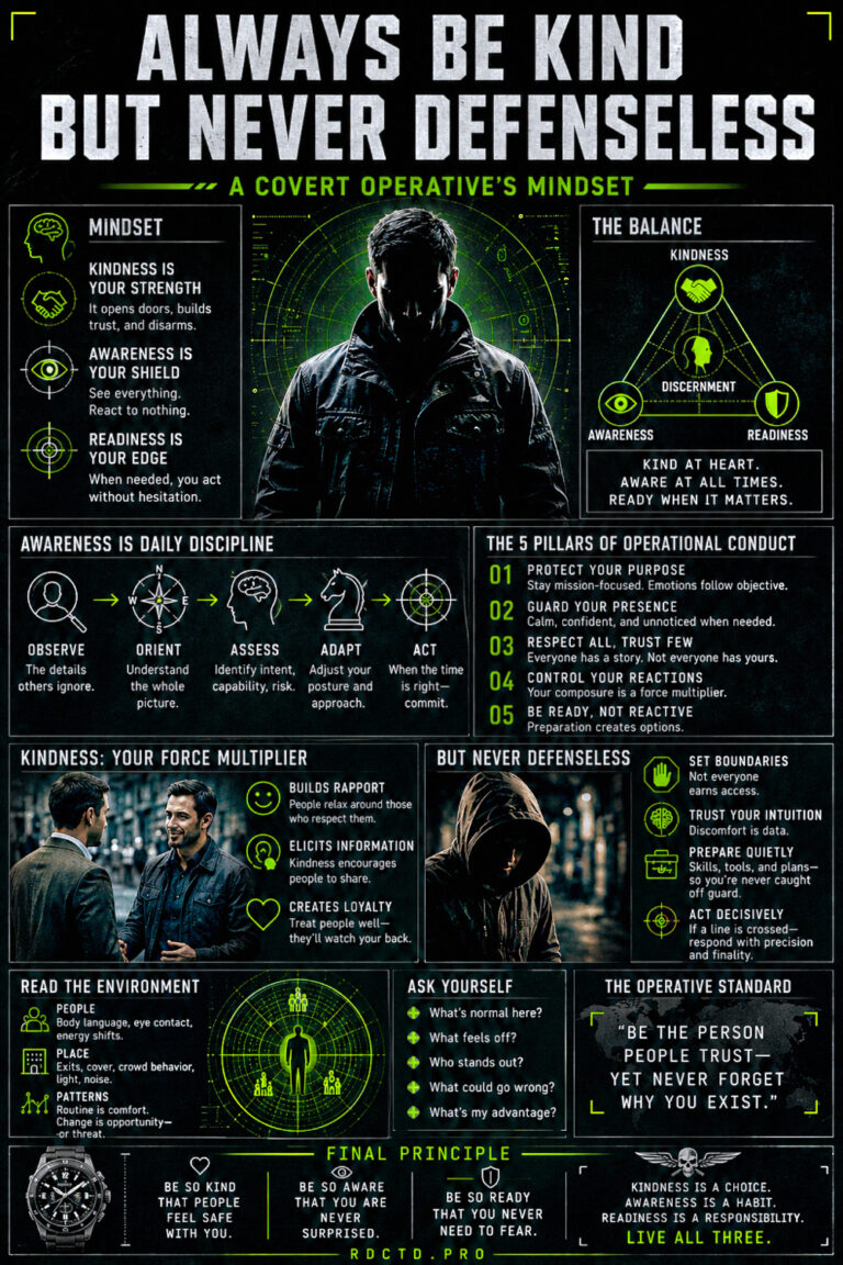 Always Be Kind But Never Defenseless Infographic PDF | RDCTD Tradecraft