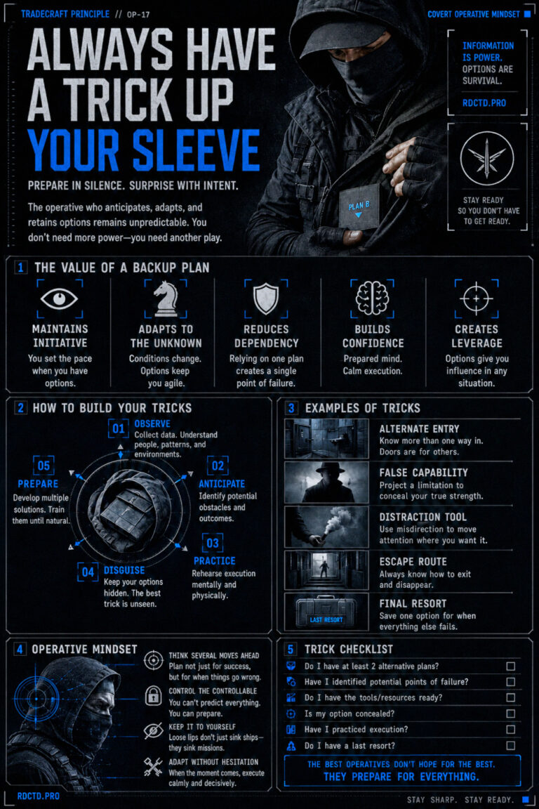 Always Have a Trick up Your Sleeve Infographic PDF | RDCTD Tradecraft
