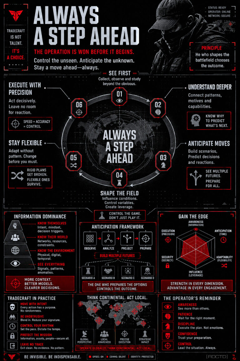 Always a Step Ahead Infographic | RDCTD Tradecraft