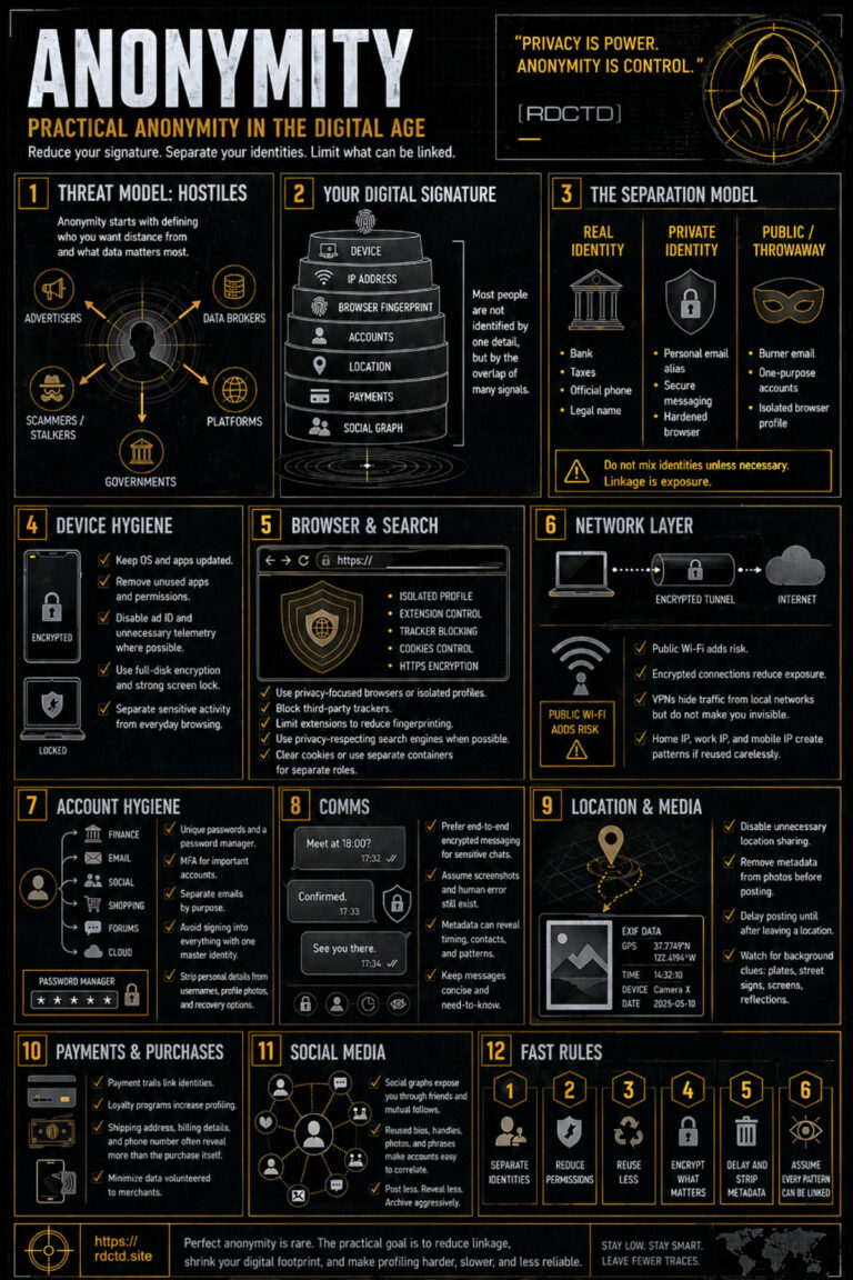Anonymity Guide Infographic | RDCTD Tradecraft