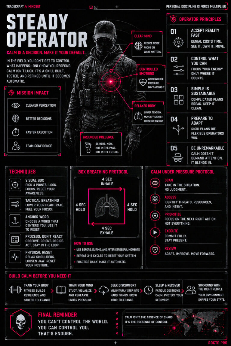 Being Calm no Matter What Infographic | RDCTD Tradecraft