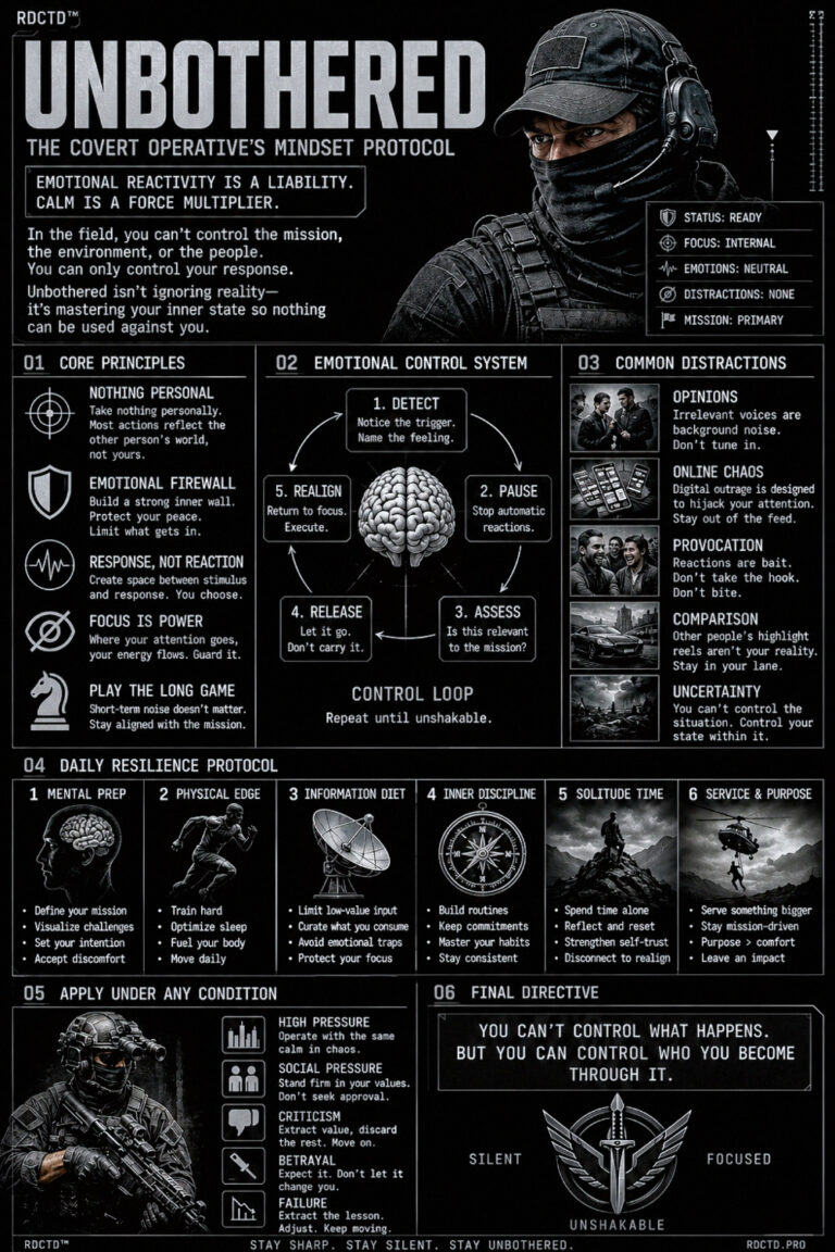 Being Unbothered Infographic PDF | RDCTD Tradecraft