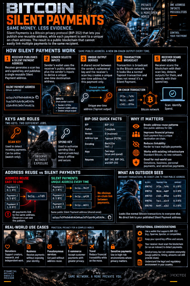Bitcoin Silent Payments Infographic PDF | RDCTD Tradecraft