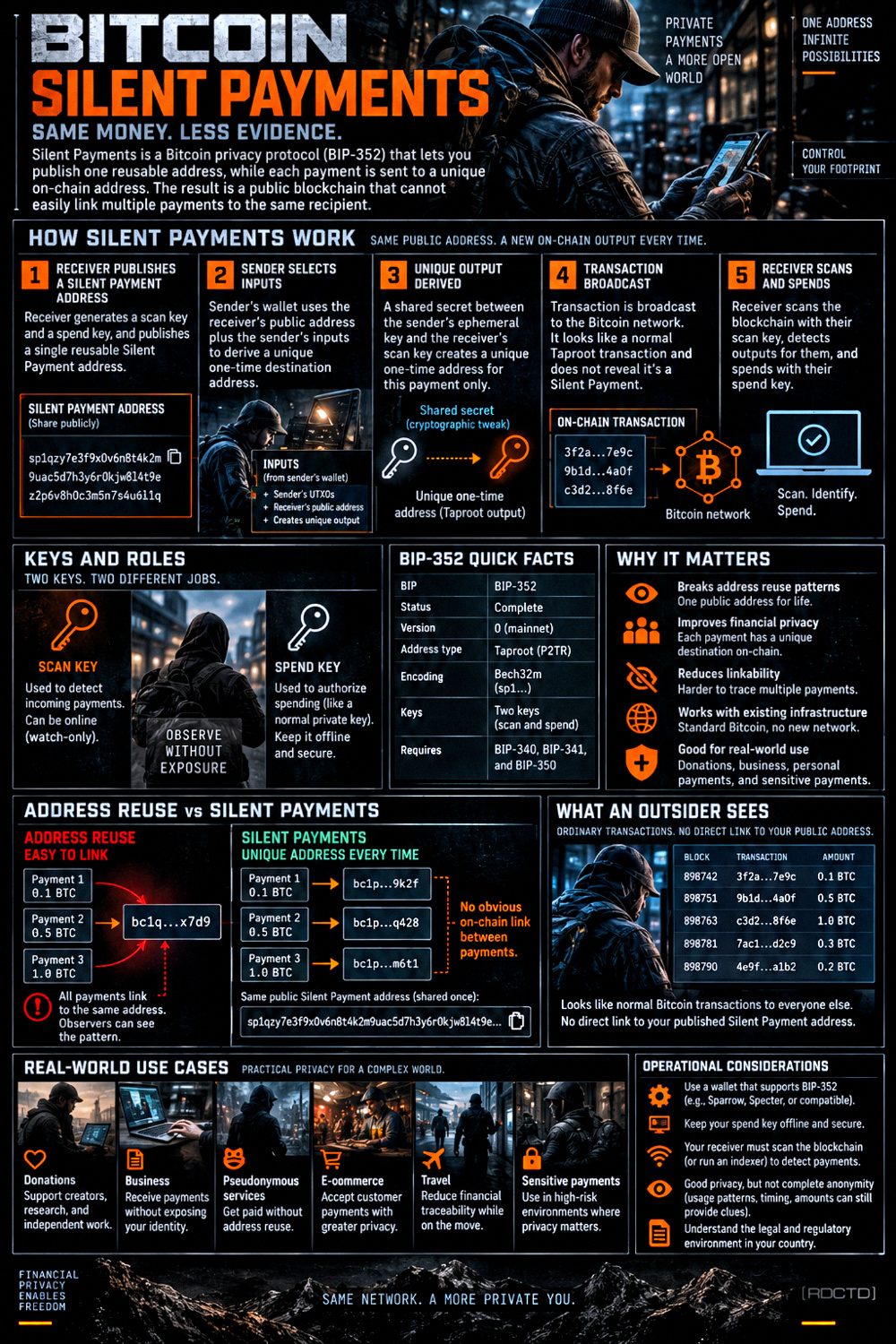 Bitcoin Silent Payments Infographic PDF | RDCTD Tradecraft