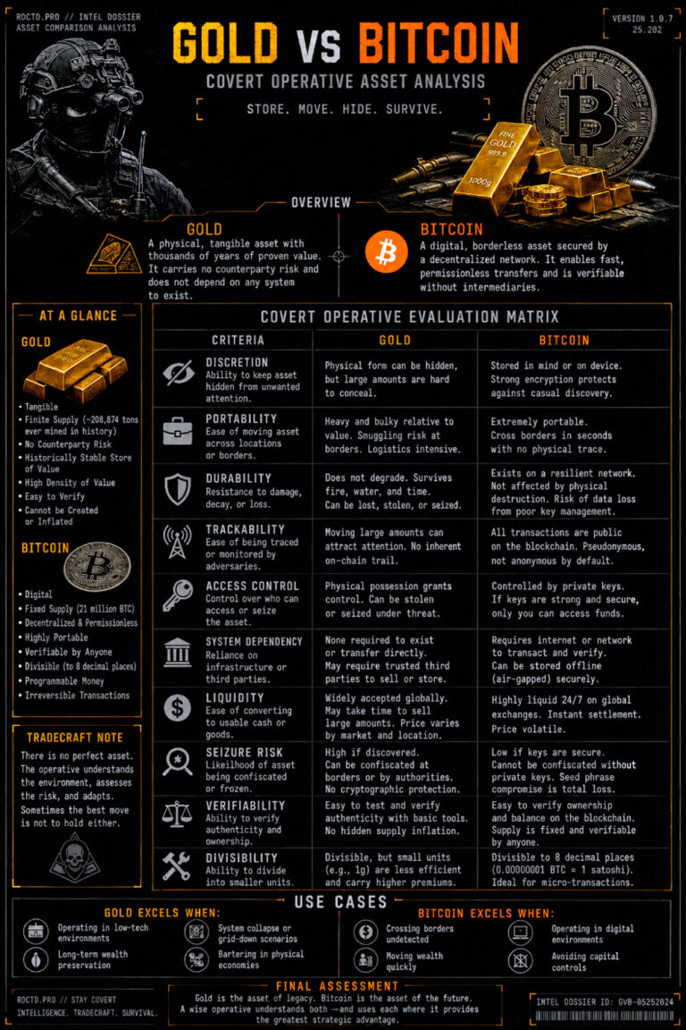 Bitcoin vs Gold Infographic PDF | RDCTD Tradecraft