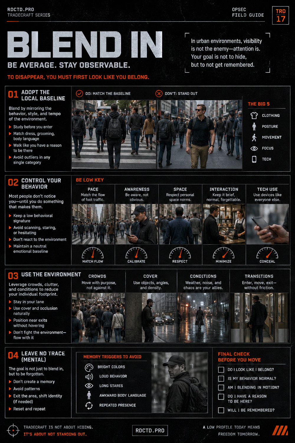 Blending In Infographic | RDCTD Tradecraft