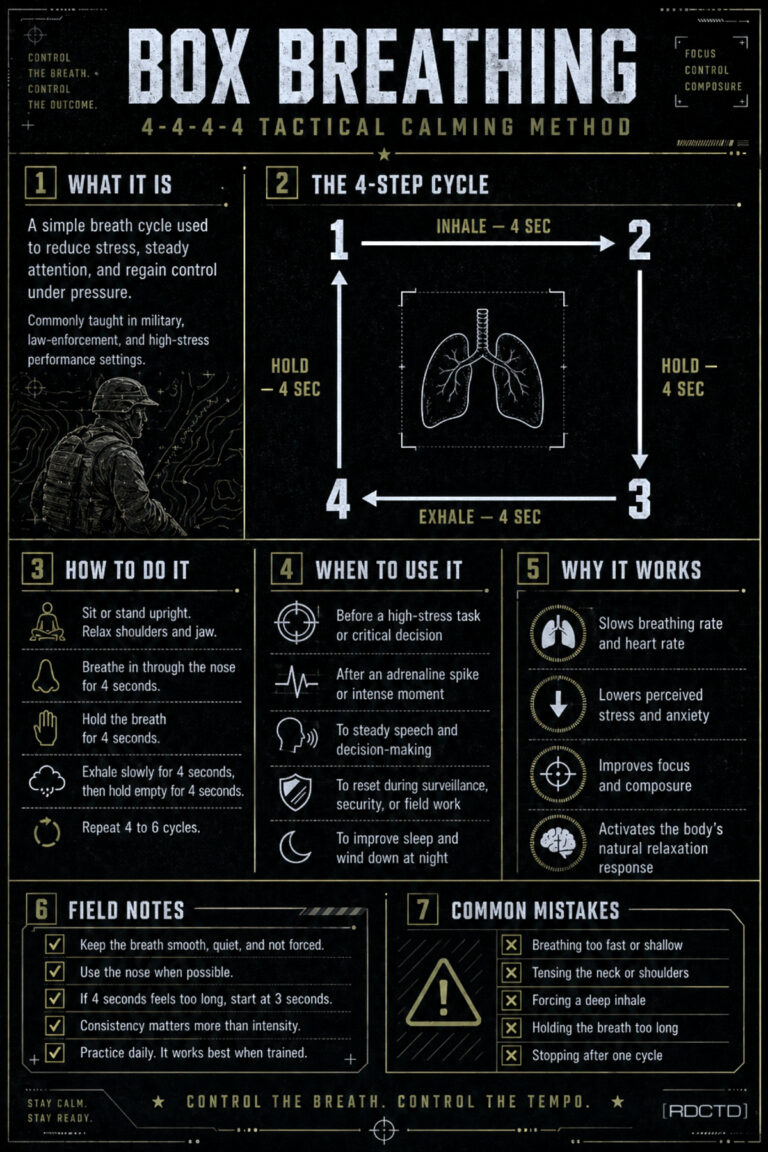 Box Breathing Guide Infographic | RDCTD Tradecraft