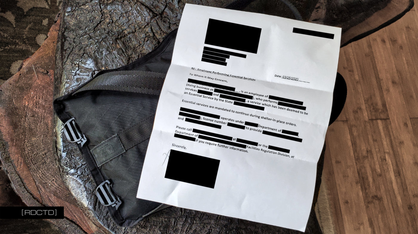 Bypassing Quarantine Lockdown Regulations | RDCTD Tradecraft
