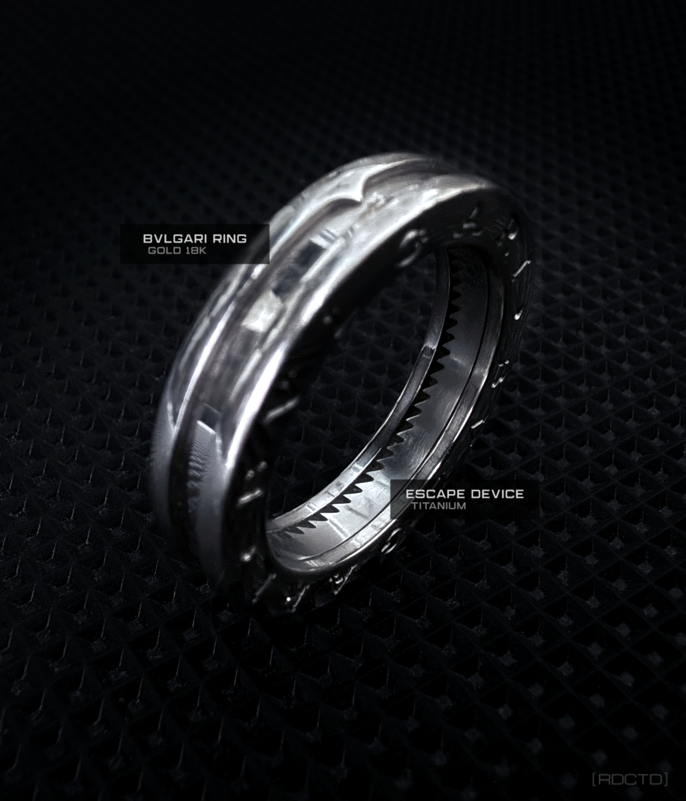 CIA Escape Ring in Gold and Titanium | RDCTD Tradecraft