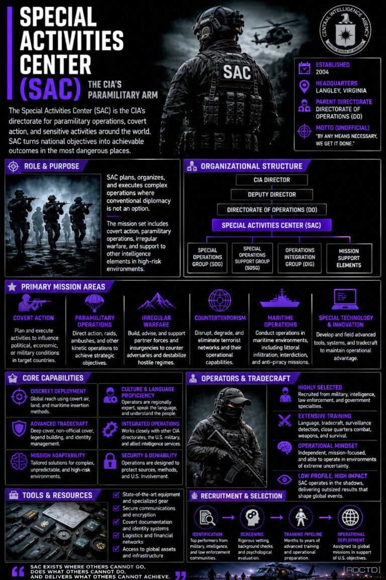 CIA Special Activities Center Infographic PDF | RDCTD Tradecraft