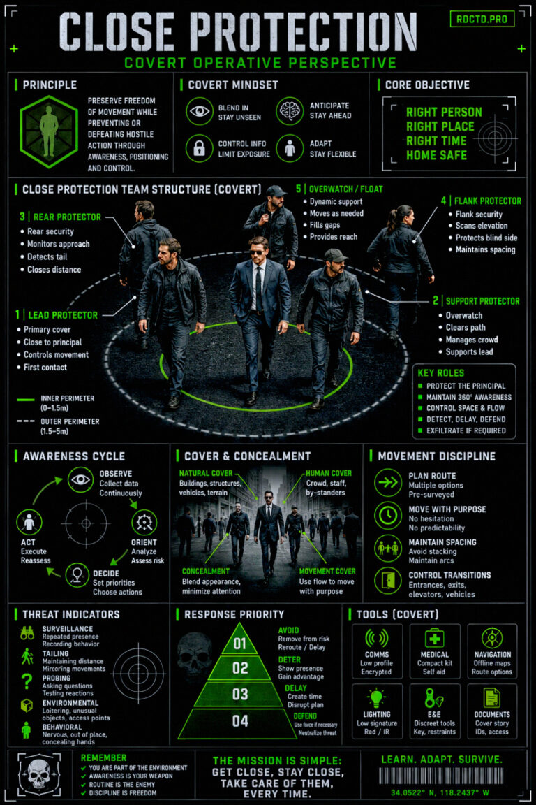 Close Protection Covert Infographic PDF | RDCTD Tradecraft