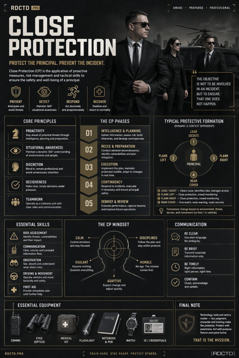 Close Protection Infographic | RDCTD Tradecraft