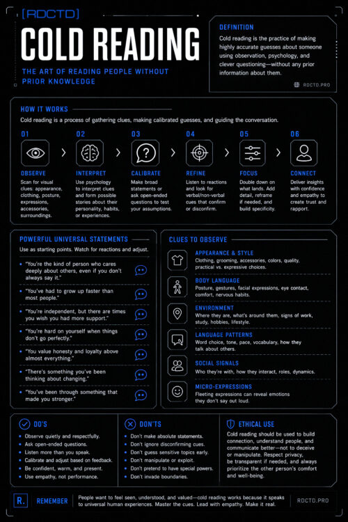 Cold Reading People Infographic | RDCTD Tradecraft
