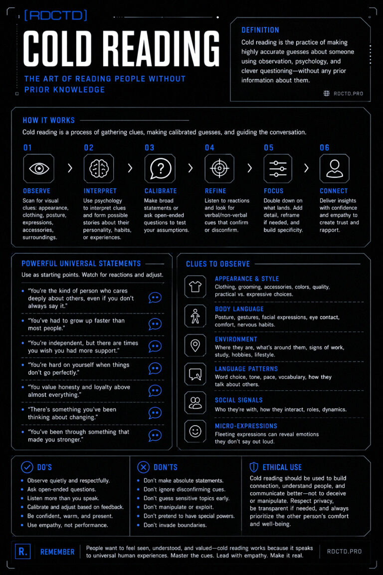 Cold Reading People Infographic | RDCTD Tradecraft