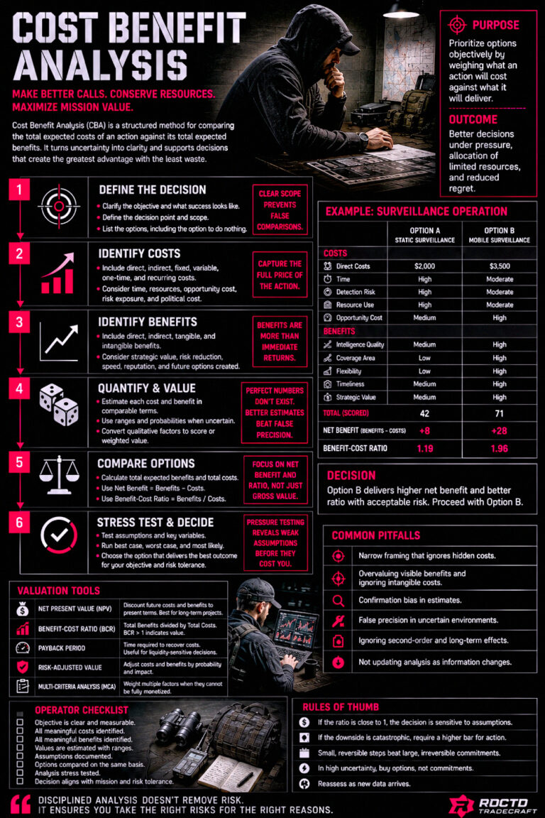 Cost Benefit Analysis Infographic PDF | RDCTD Tradecraft