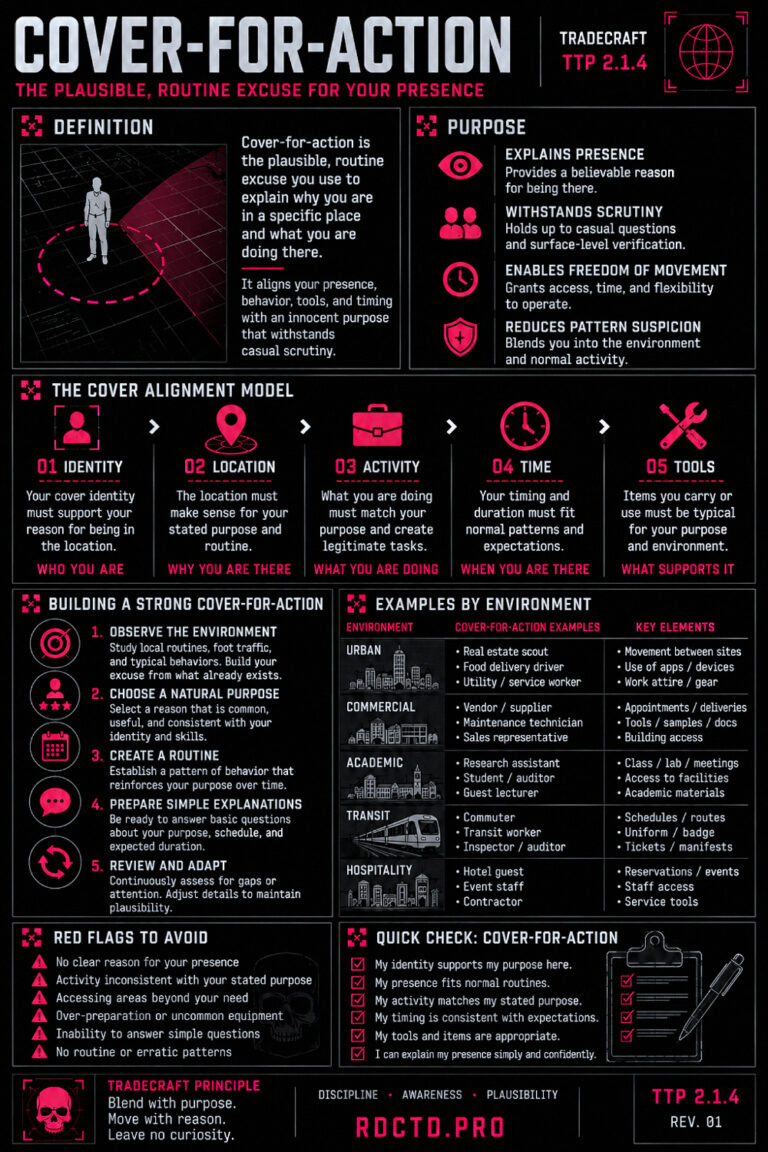 Cover-For-Action Infographic | RDCTD Tradecraft