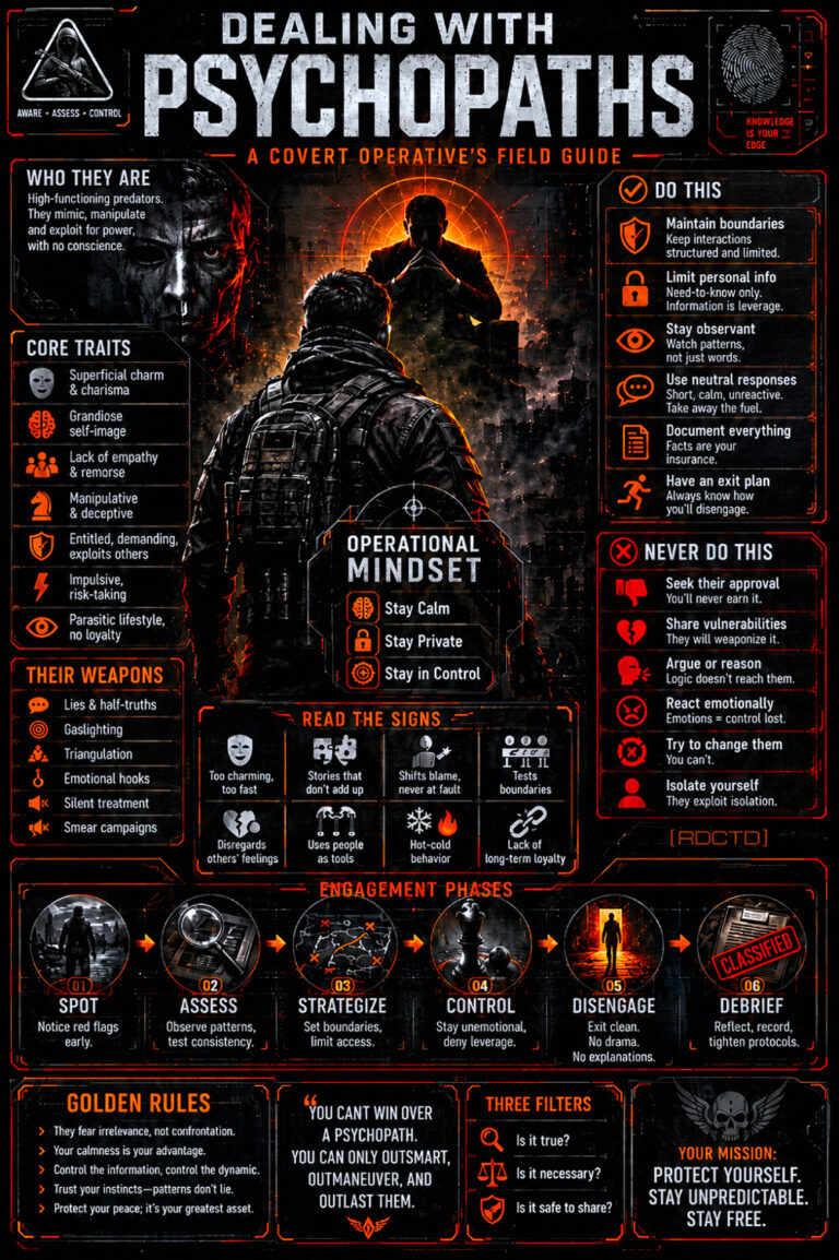 Dealing With Psychopaths Infographic | RDCTD Tradecraft