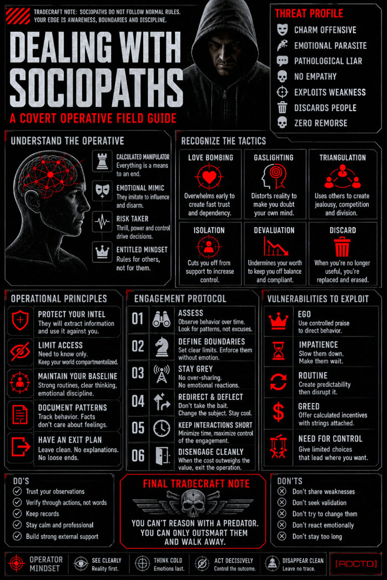 Dealing With Sociopaths Infographic | RDCTD Tradecraft