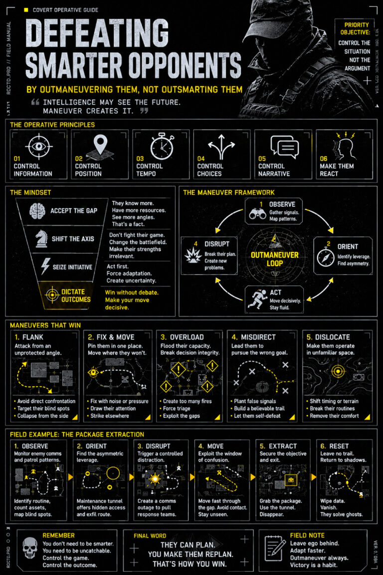 Defeating Smarter Opponents Than You Infographic | RDCTD Tradecraft