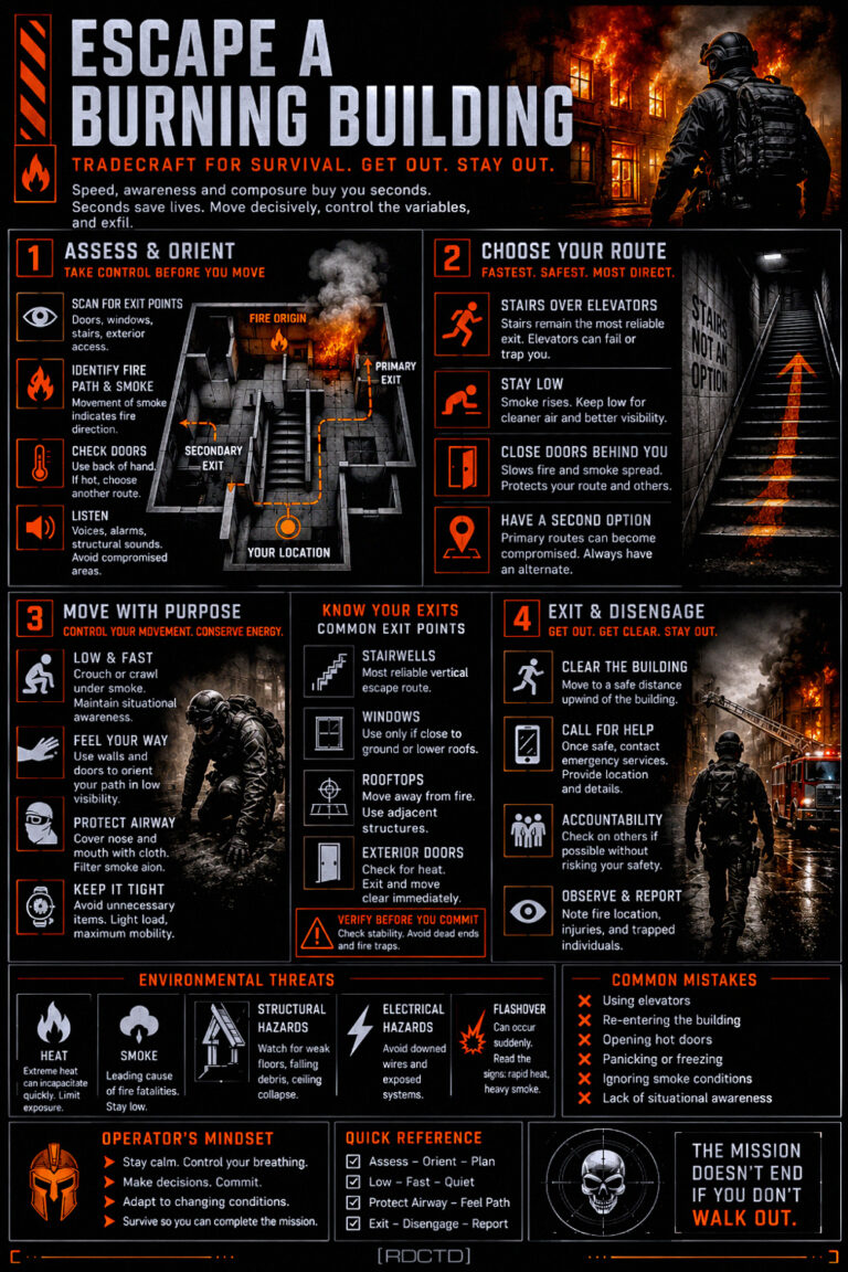 Escape a Burning Building Infographic PDF | RDCTD Tradecraft