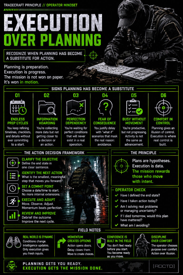 Execution over Planning 885 Infographic PDF | RDCTD Tradecraft
