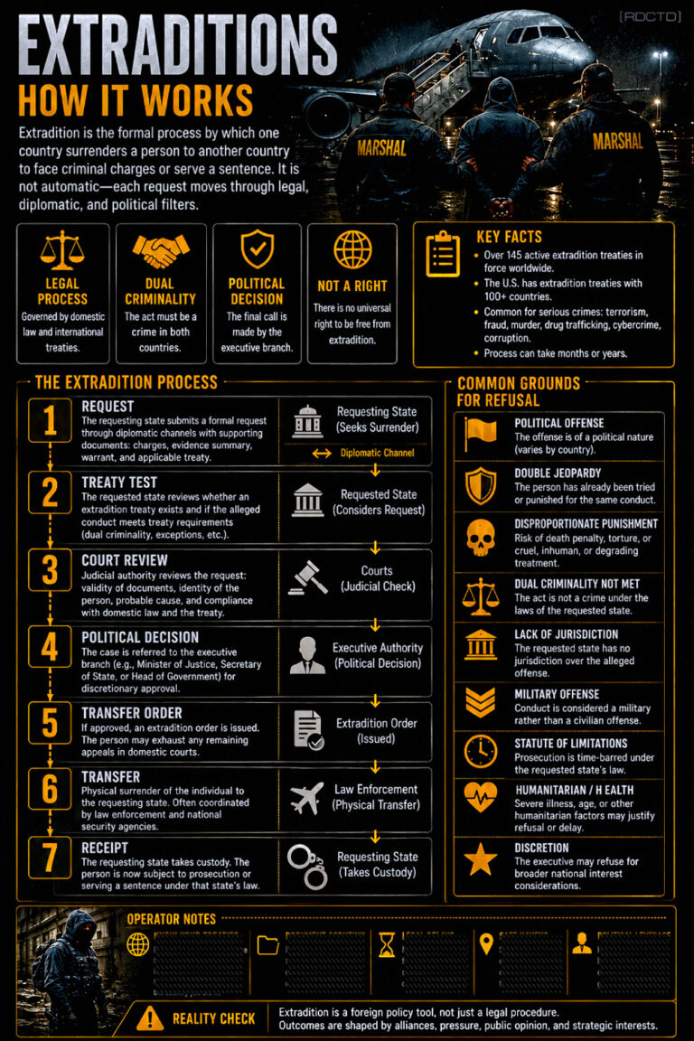 Extraditions Guide Infographic PDF | RDCTD Tradecraft
