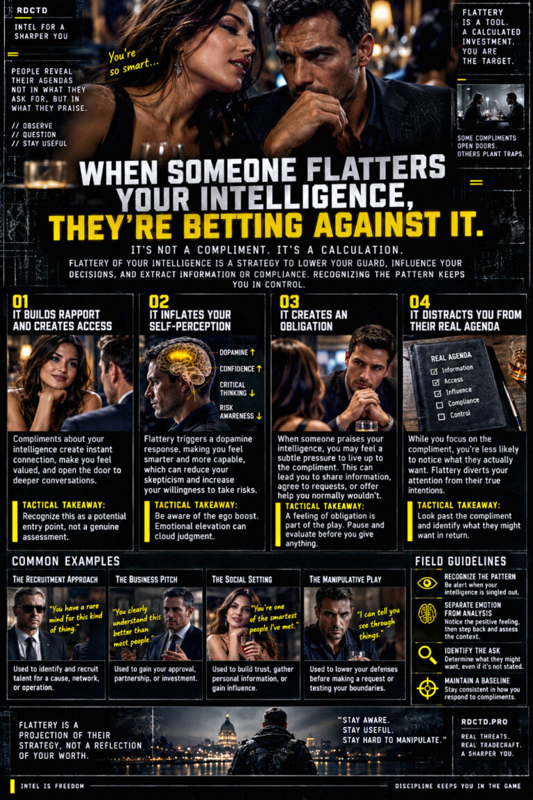 Flattering Your Intelligence Tactic Infographic PDF | RDCTD Tradecraft