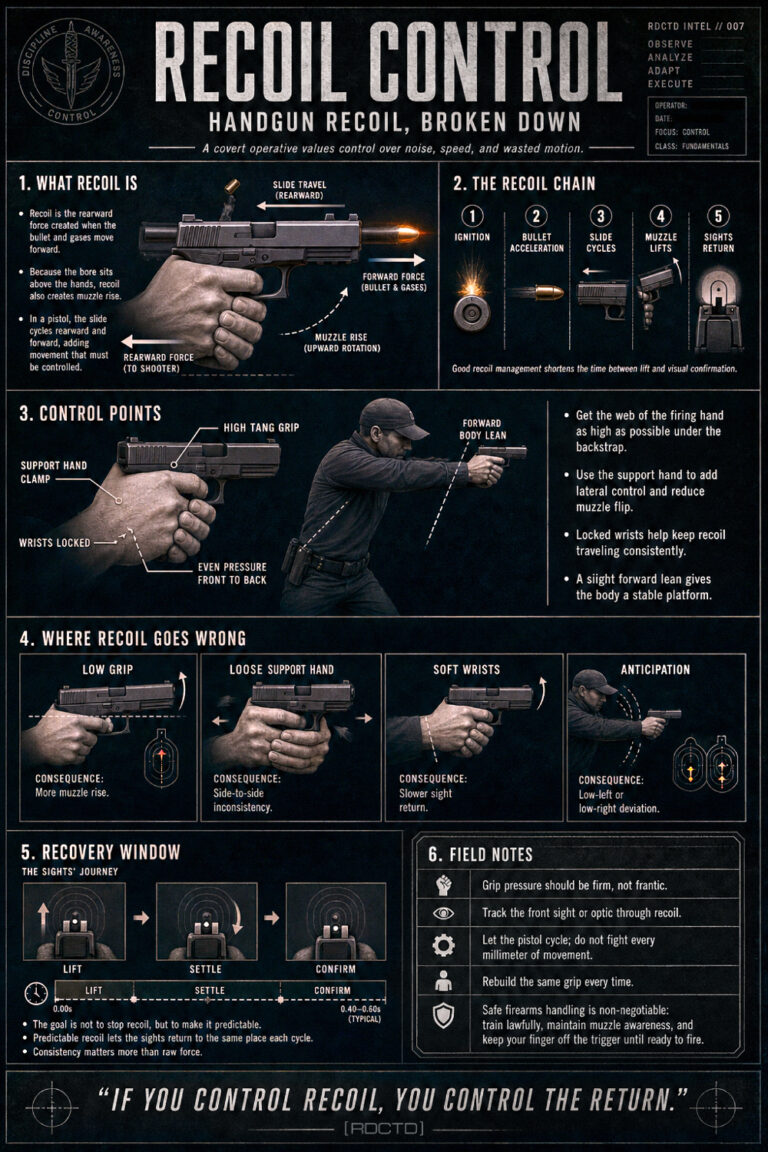 Handgun Recoil Control Infographic | RDCTD Tradecraft