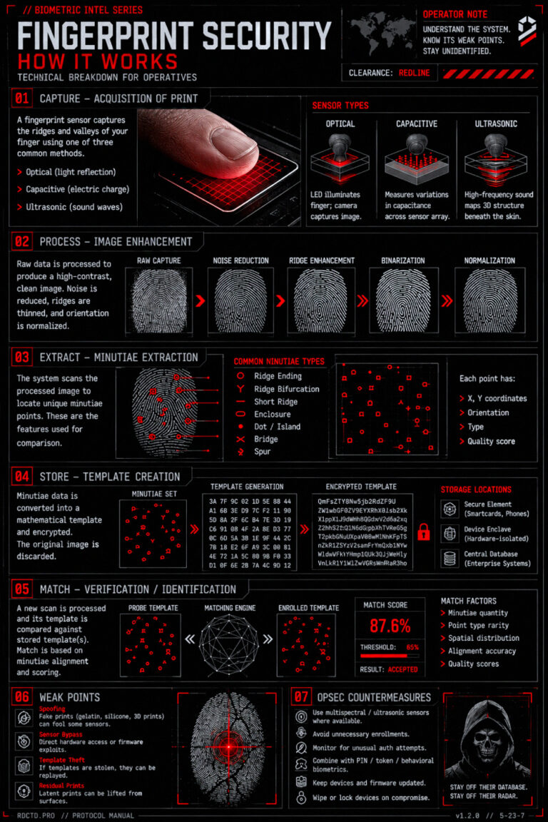 How Fingerprint Security Works Infographic PDF | RDCTD Tradecraft
