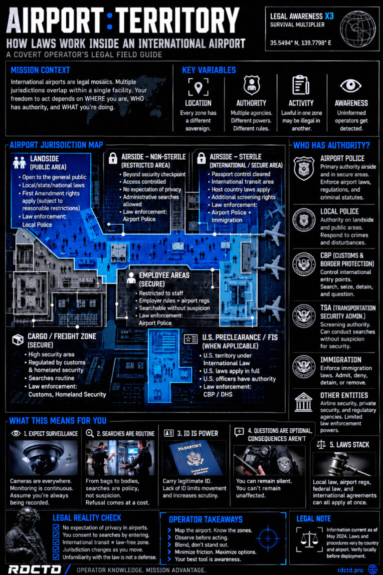 How Laws Work in an International Airport Infographic PDF | RDCTD Tradecraft