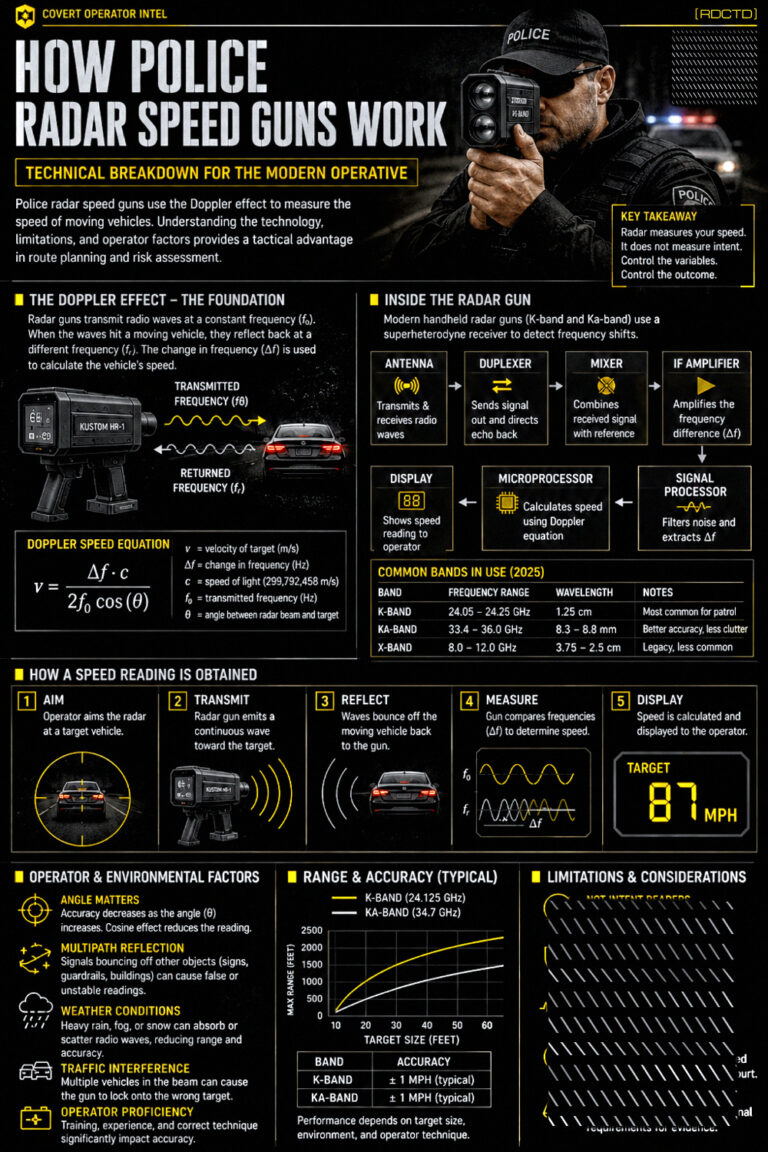 How Police Radar Speed Guns Work Infographic PDF | RDCTD Tradecraft