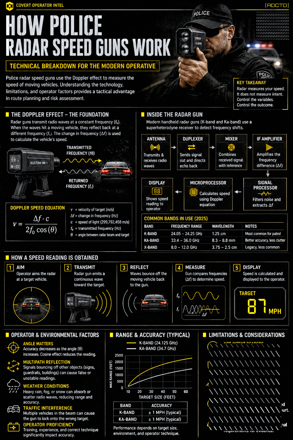 How Police Radar Speed Guns Work Infographic PDF | RDCTD Tradecraft