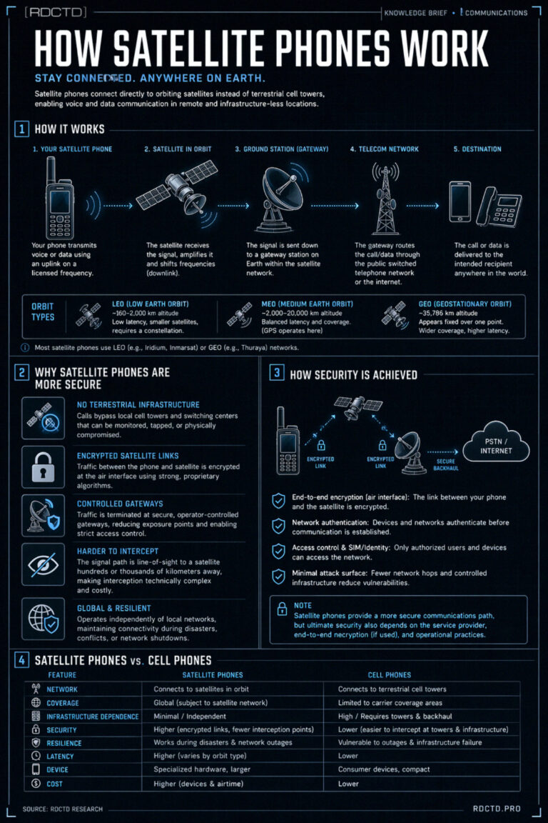 How Satellite Phones Work Infographic | RDCTD Tradecraft