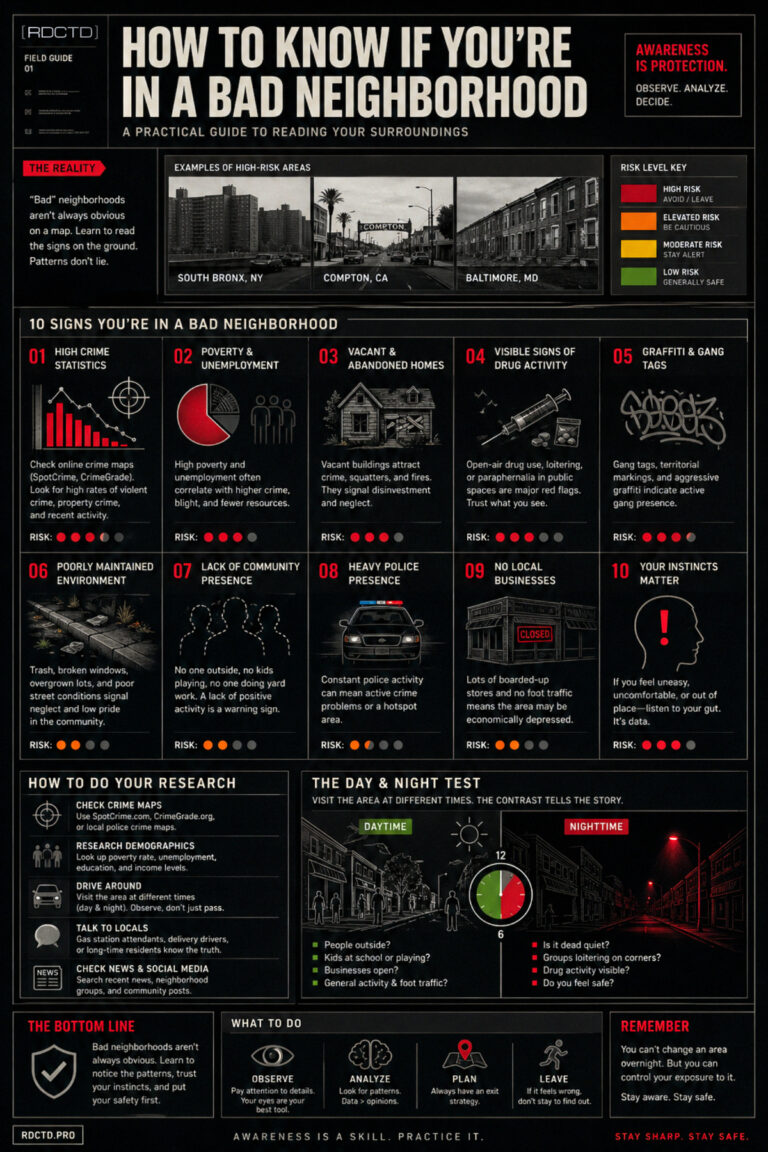 How to Know if a Neighborhood is Bad Infographic | RDCTD Tradecraft