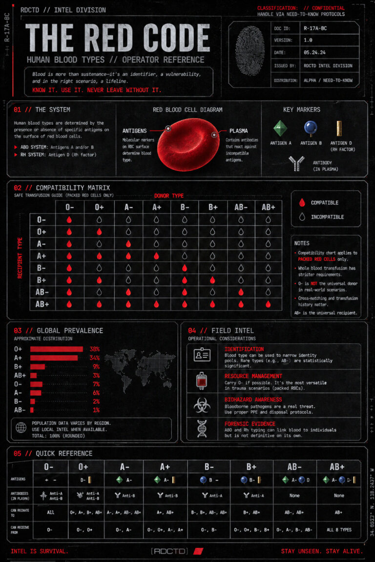 Human Blood Type Infographic | RDCTD Tradecraft