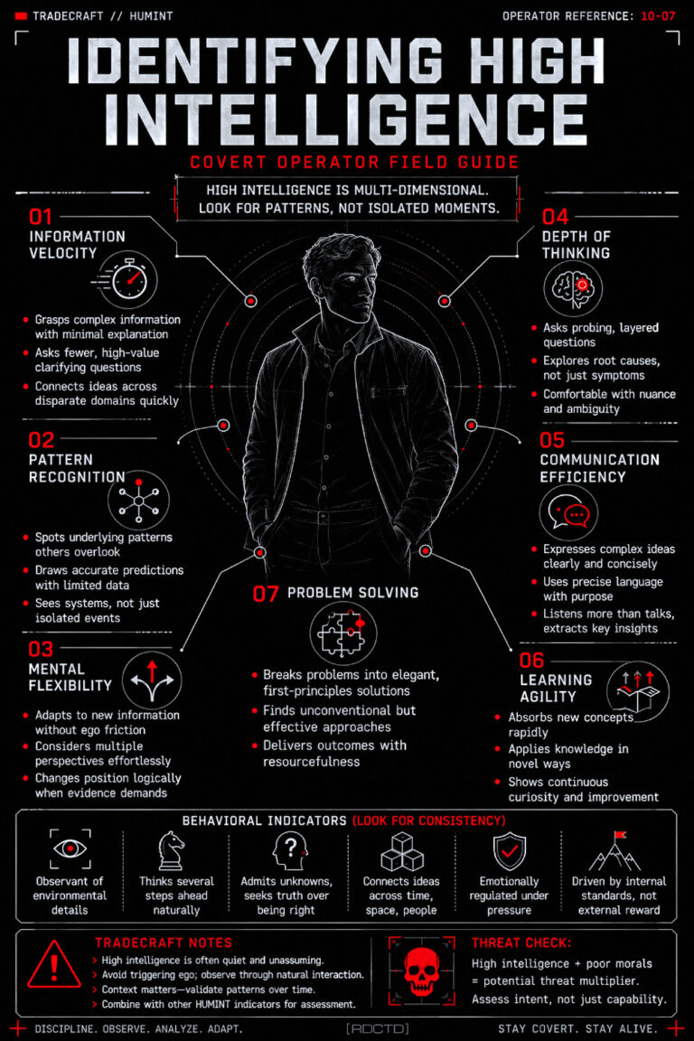 Identifying High Intelligence Infographic | RDCTD Tradecraft
