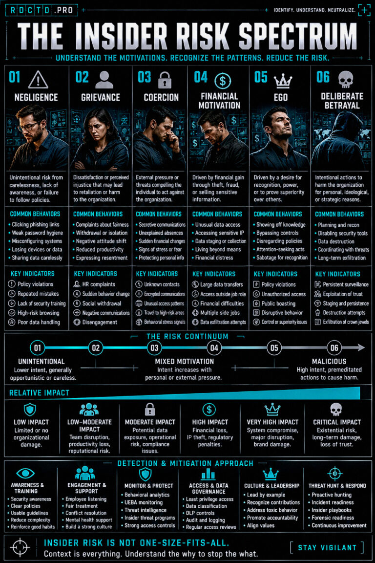 Insider Risk Spectrum Infographic PDF | RDCTD Tradecraft