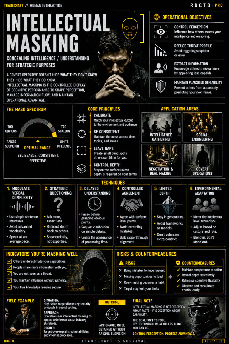 Intellectual Masking Infographic PDF | RDCTD Tradecraft