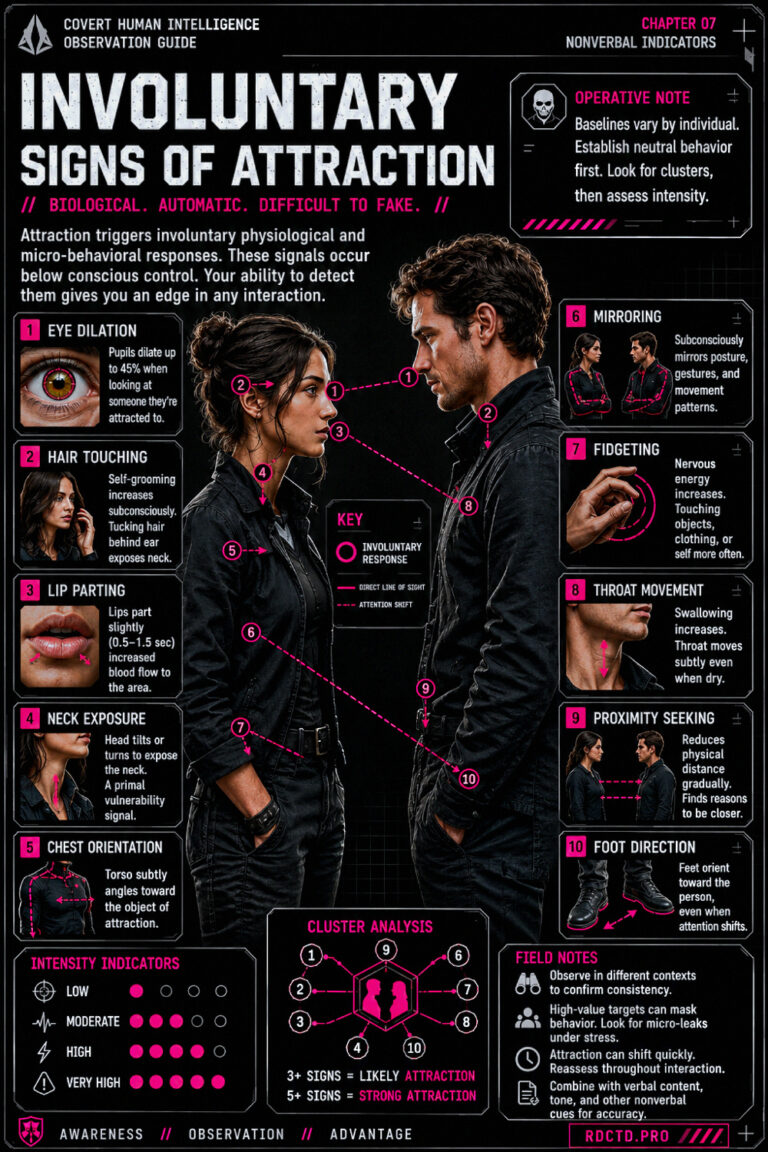 Involuntary Signs of Attraction Infographic | RDCTD Tradecraft