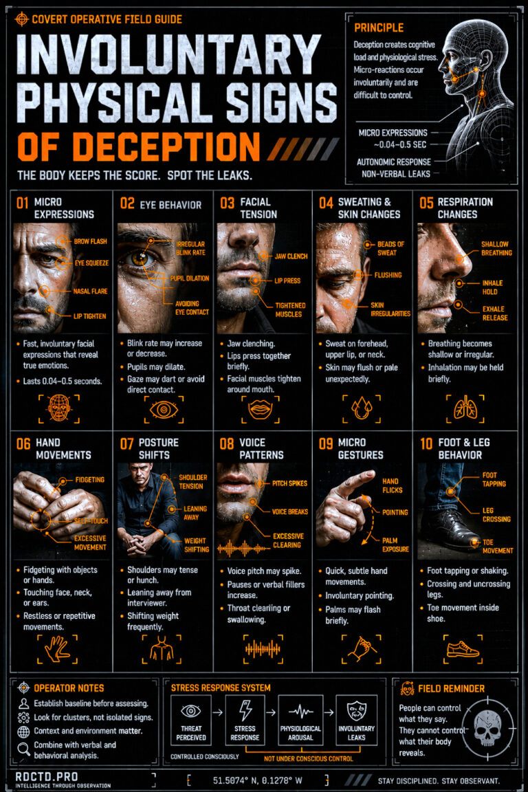 Involuntary Signs of Deception Infographic | RDCTD Tradecraft