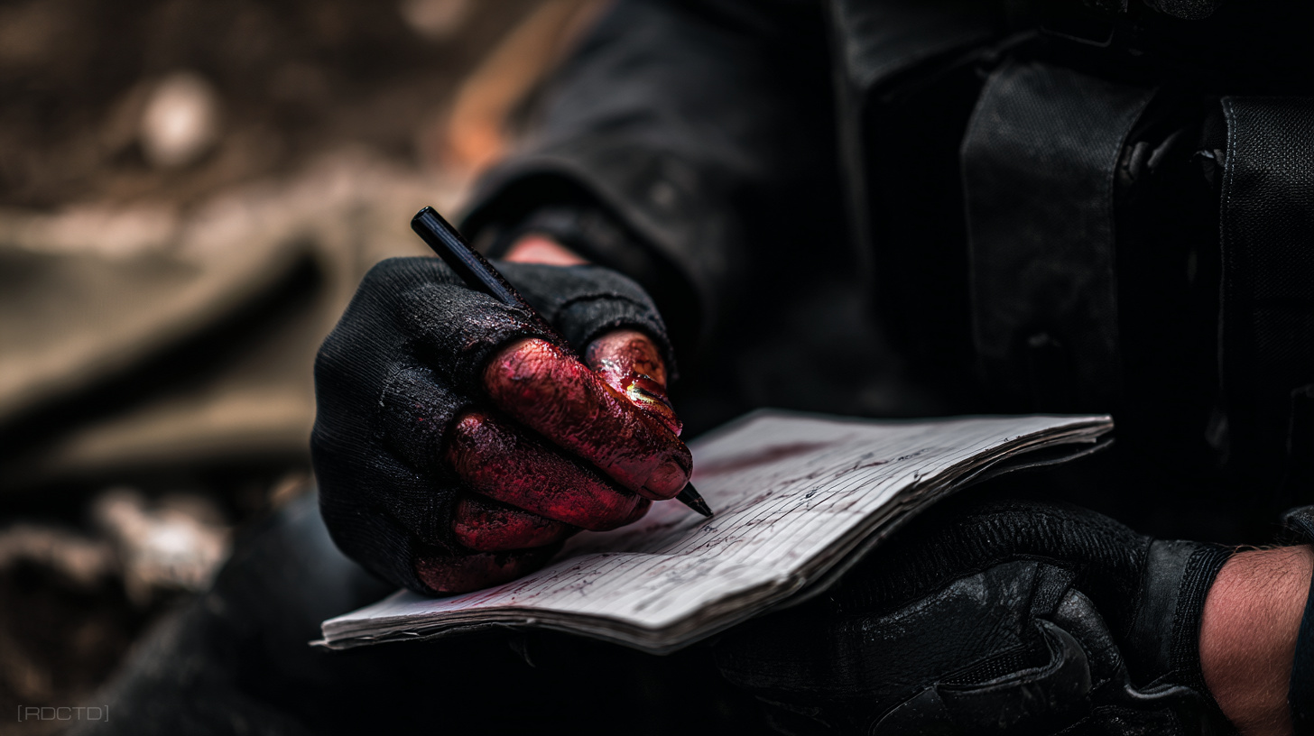 Kidlin's Law Theory Tradecraft - Covert Operative Writing on a Bloody Notebook | RDCTD
