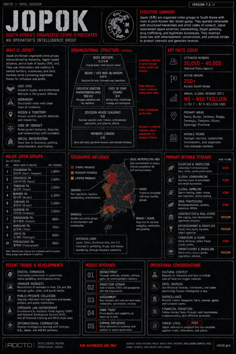 Korean Mafia Jopok Infographic | RDCTD Tradecraft