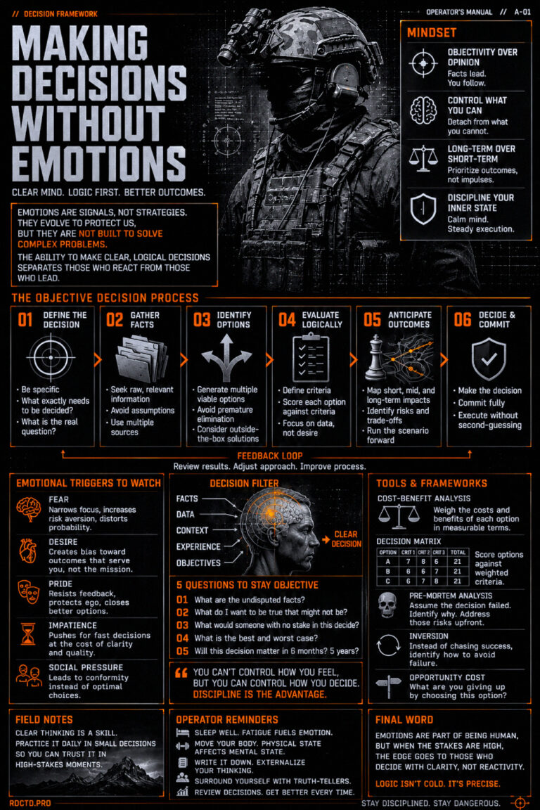 Making Decisions Without Emotions Infographic PDF | RDCTD Tradecraft