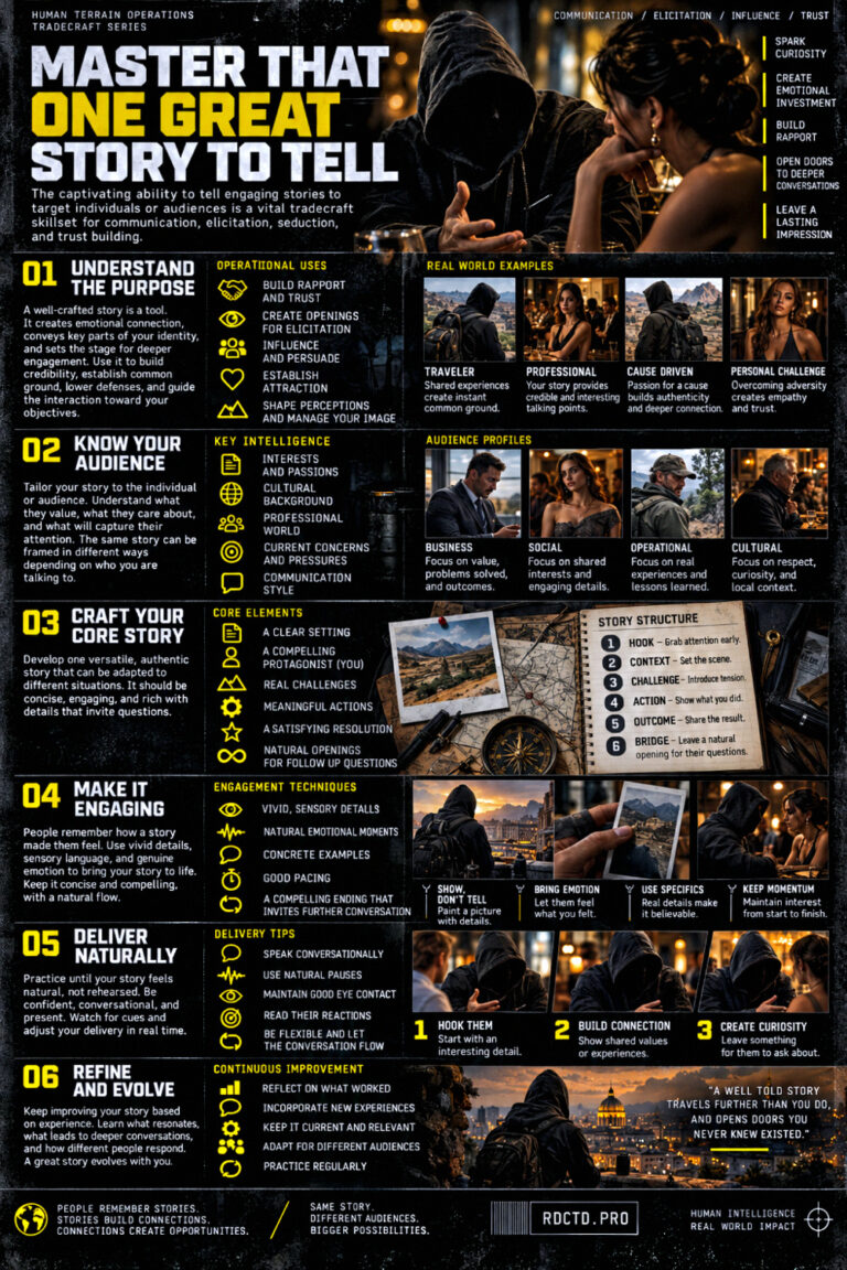 Master That One Great Story to Tell Infographic PDF | RDCTD Tradecraft