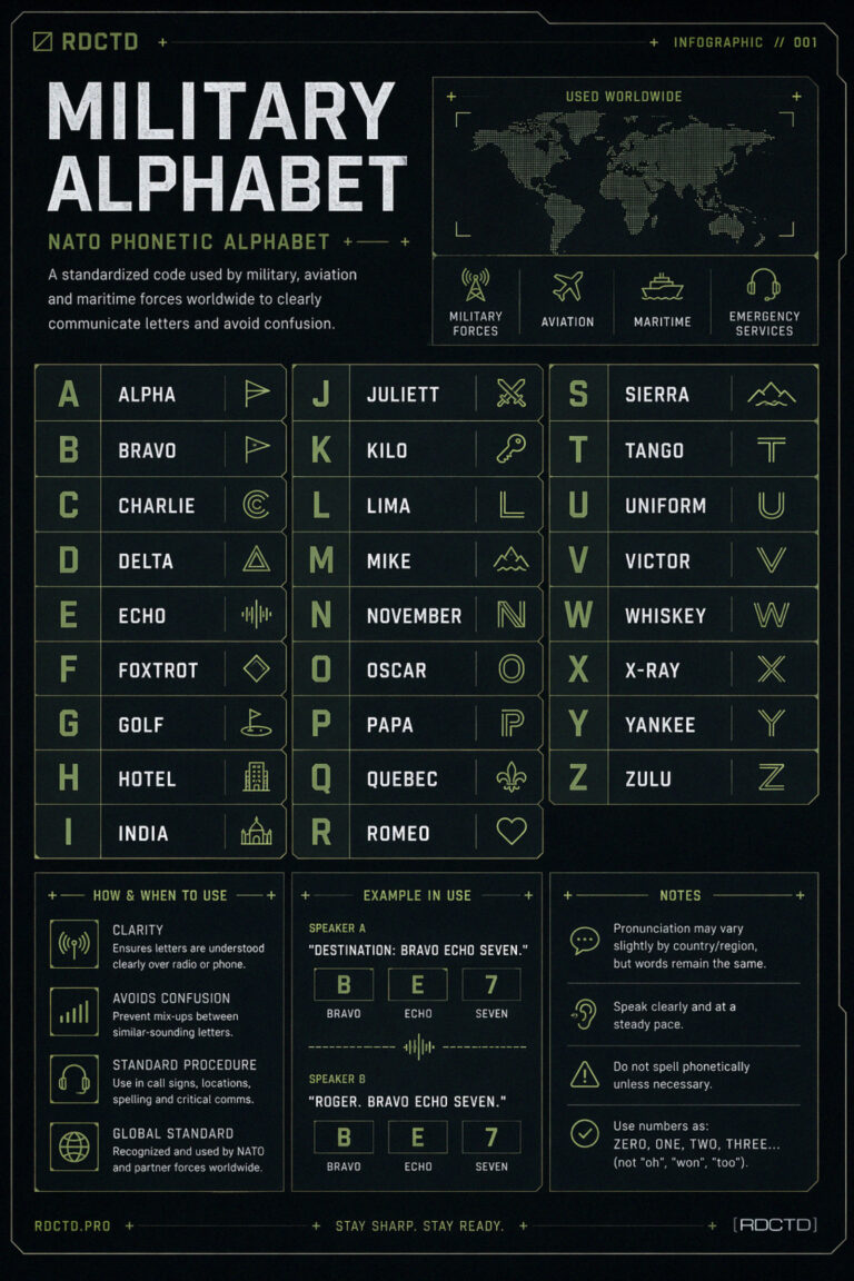 Military Alphabet Guide Infographic | RDCTD Tradecraft