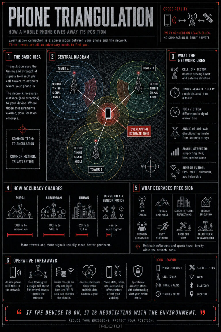 Mobile Phone Triangulation Infographic | RDCTD Tradecraft