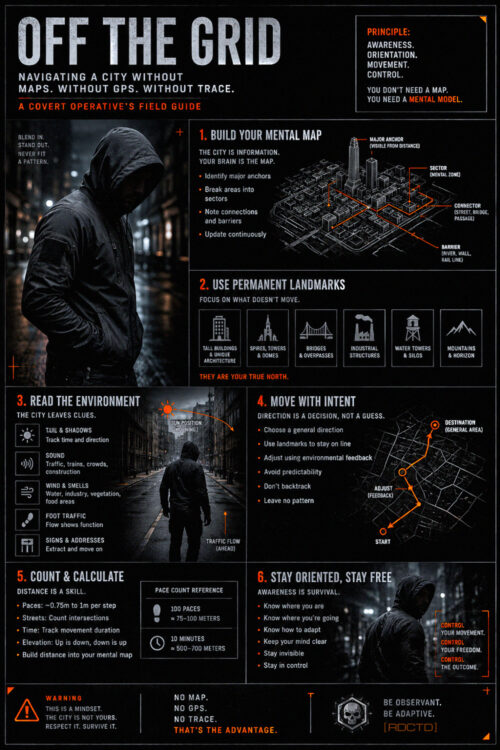 Navigating a City Without GPS or Maps Infographic | RDCTD Tradecraft