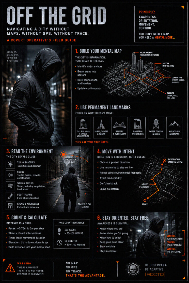 Navigating a City Without GPS or Maps Infographic | RDCTD Tradecraft