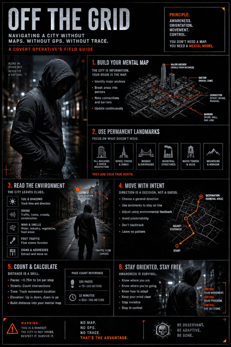 Navigating a City Without GPS or Maps Infographic | RDCTD Tradecraft